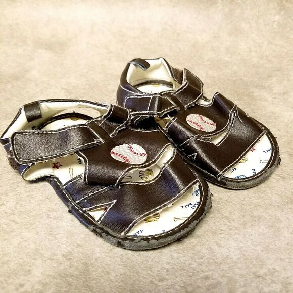 Vitamins Baby Boys Stepping Stone  Size 9-12 Months Brown  Open Toe Sandals - Picture 10 of 10